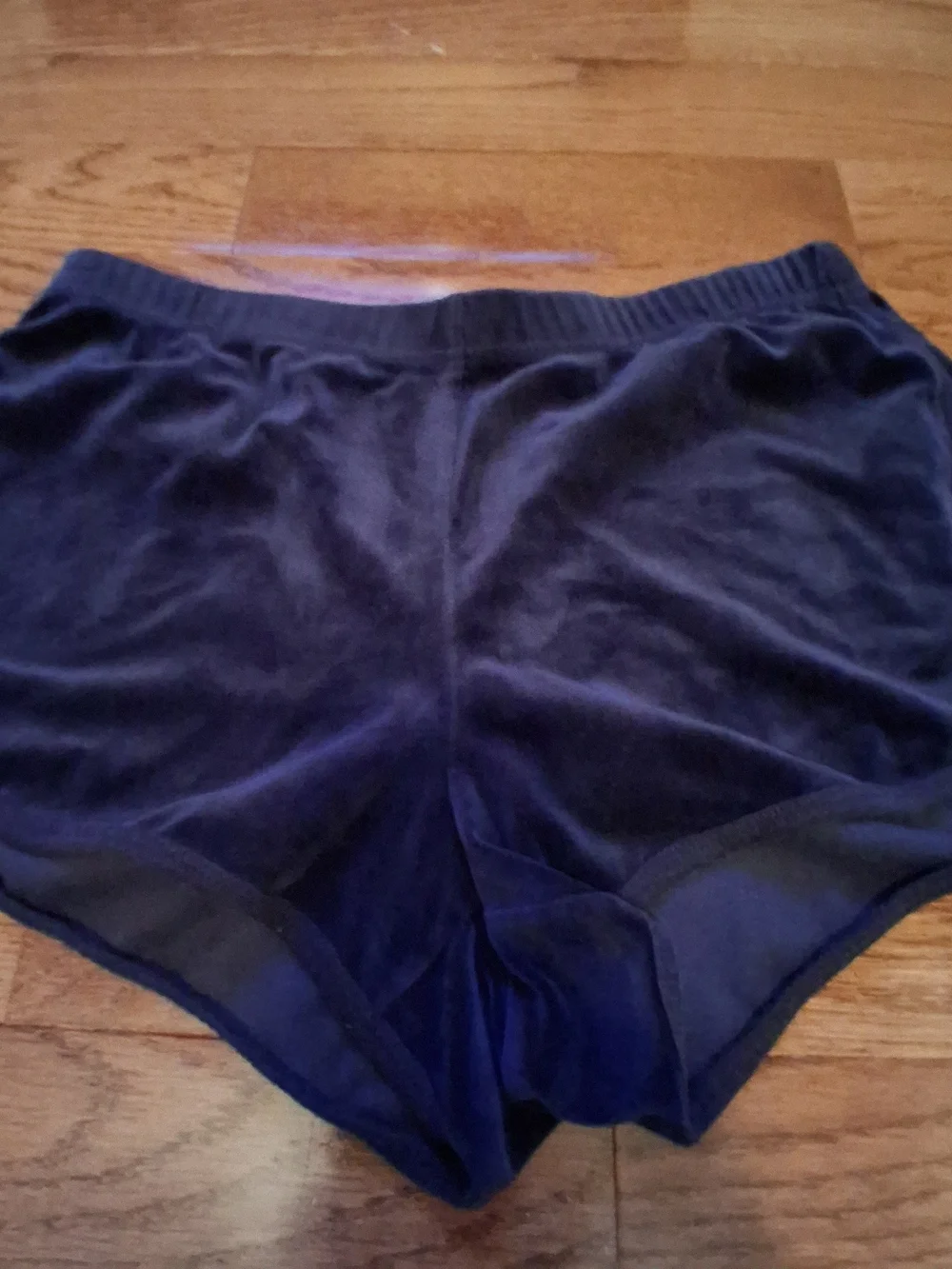 Hollister Navy Blue Velvet Dolphin Lounge Shorts Womens Medium Velour Athletic‎